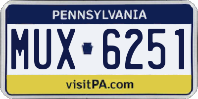 PA license plate MUX6251