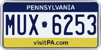 PA license plate MUX6253