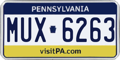 PA license plate MUX6263