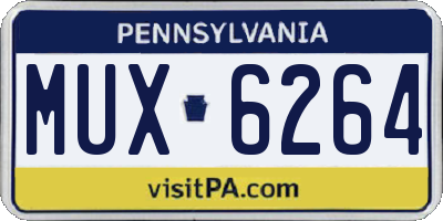PA license plate MUX6264