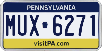 PA license plate MUX6271