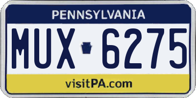 PA license plate MUX6275
