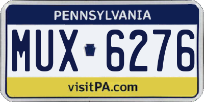 PA license plate MUX6276