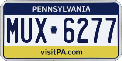 PA license plate MUX6277