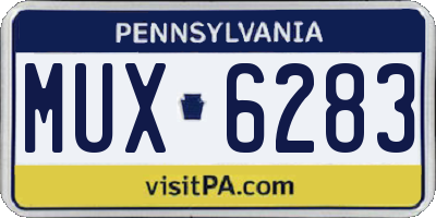 PA license plate MUX6283