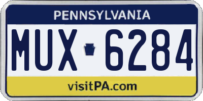PA license plate MUX6284