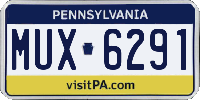 PA license plate MUX6291