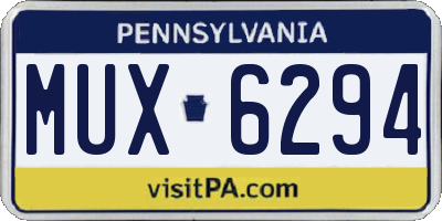 PA license plate MUX6294