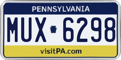 PA license plate MUX6298