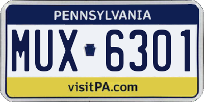 PA license plate MUX6301