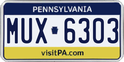PA license plate MUX6303