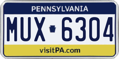 PA license plate MUX6304