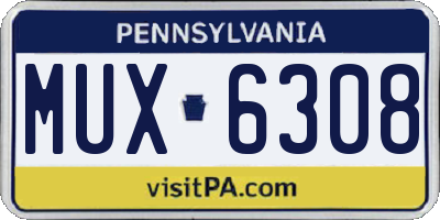 PA license plate MUX6308