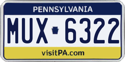PA license plate MUX6322