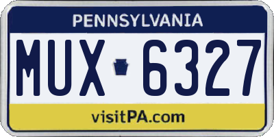 PA license plate MUX6327