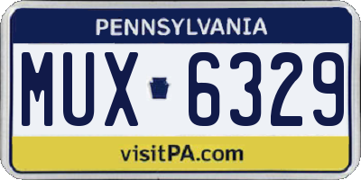 PA license plate MUX6329