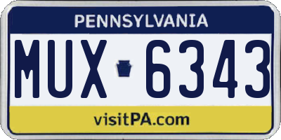 PA license plate MUX6343