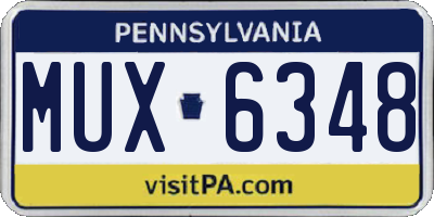 PA license plate MUX6348