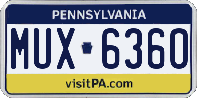 PA license plate MUX6360