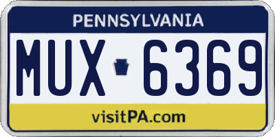 PA license plate MUX6369