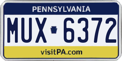 PA license plate MUX6372