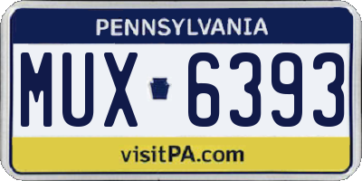 PA license plate MUX6393