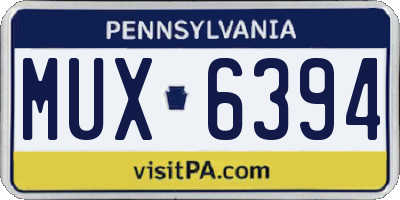 PA license plate MUX6394