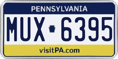 PA license plate MUX6395