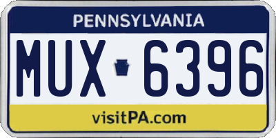 PA license plate MUX6396