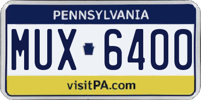 PA license plate MUX6400