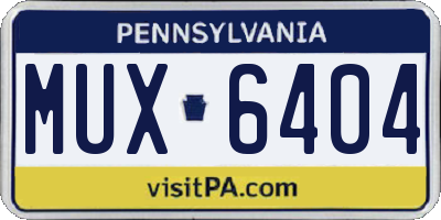 PA license plate MUX6404