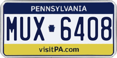 PA license plate MUX6408