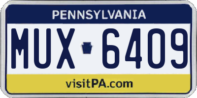 PA license plate MUX6409