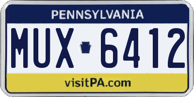 PA license plate MUX6412