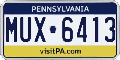 PA license plate MUX6413