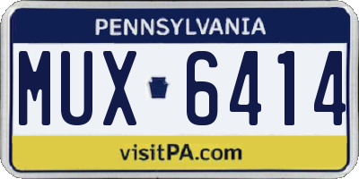 PA license plate MUX6414