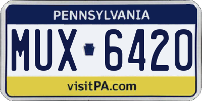 PA license plate MUX6420