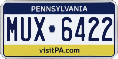 PA license plate MUX6422