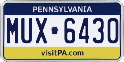 PA license plate MUX6430