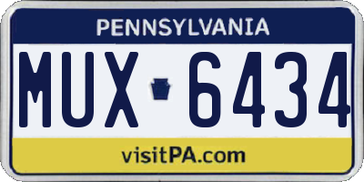 PA license plate MUX6434