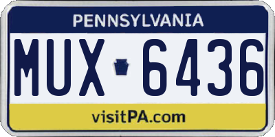 PA license plate MUX6436