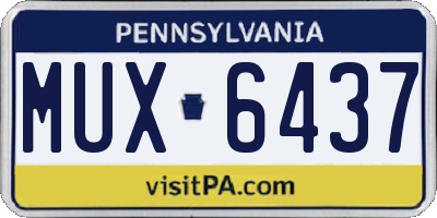 PA license plate MUX6437