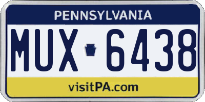 PA license plate MUX6438