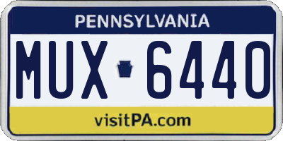 PA license plate MUX6440