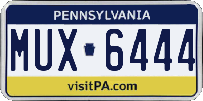 PA license plate MUX6444