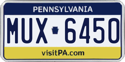 PA license plate MUX6450