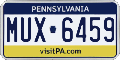 PA license plate MUX6459