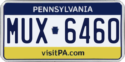 PA license plate MUX6460