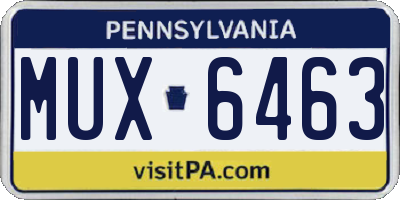 PA license plate MUX6463