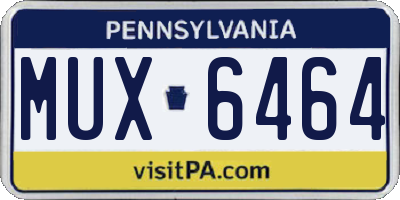 PA license plate MUX6464